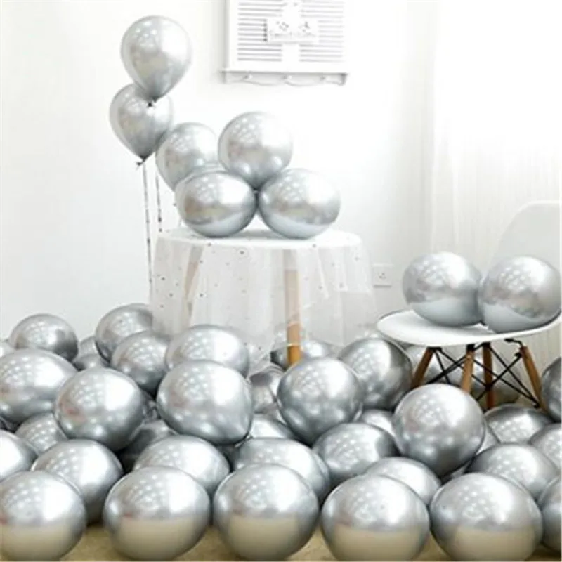 

Metallic Silver Balloon Arch Garland Kit Wedding Confetti Balloons Hawaiian Party Birthday Ballons Globos Decoration