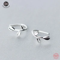 dreamhonor wholesale 925 sterling silver simple leaves drop earrings for women jewelry smt278
