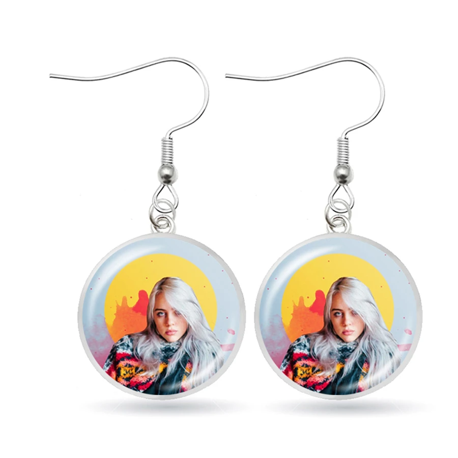 Серьги в стиле хип-хоп Billie Eilish популярные серьги Харадзюку для молодых певиц