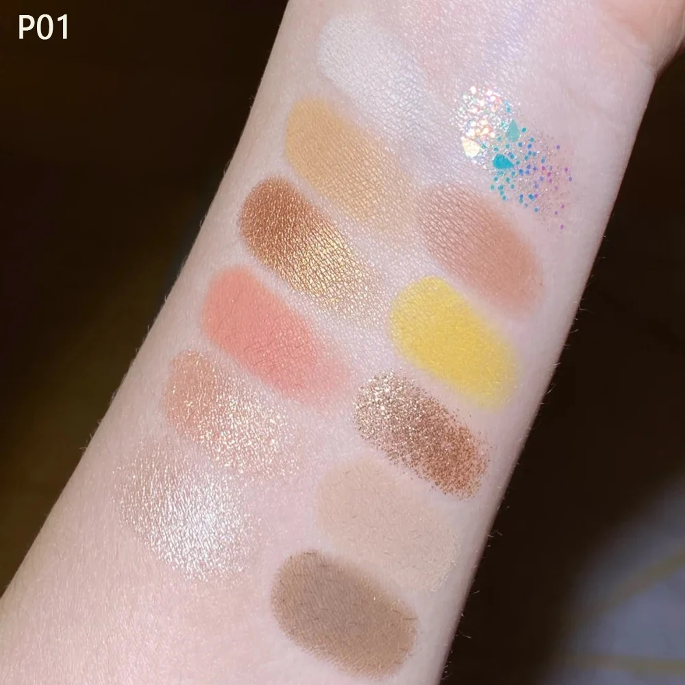 

HEXZE Vast Nebula 12-Color Eyeshadow Palette Eye Shadow Highlighters Sparkle Shimmer Eyes Makeup Shiny Matte Glitter