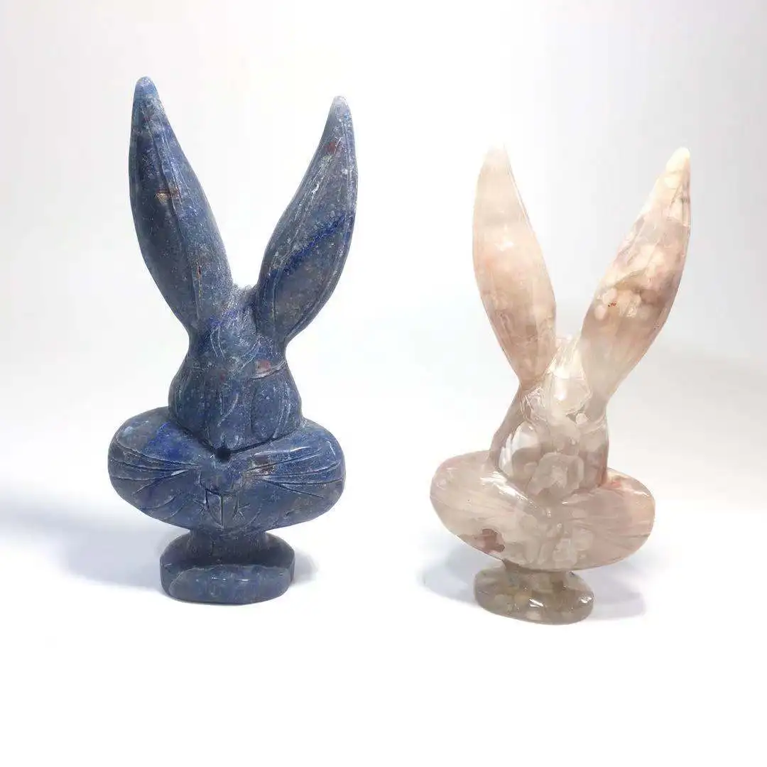 

Crystal Carvings Natural Crystal Carved Animals Rabbit For Healing Gift YHM