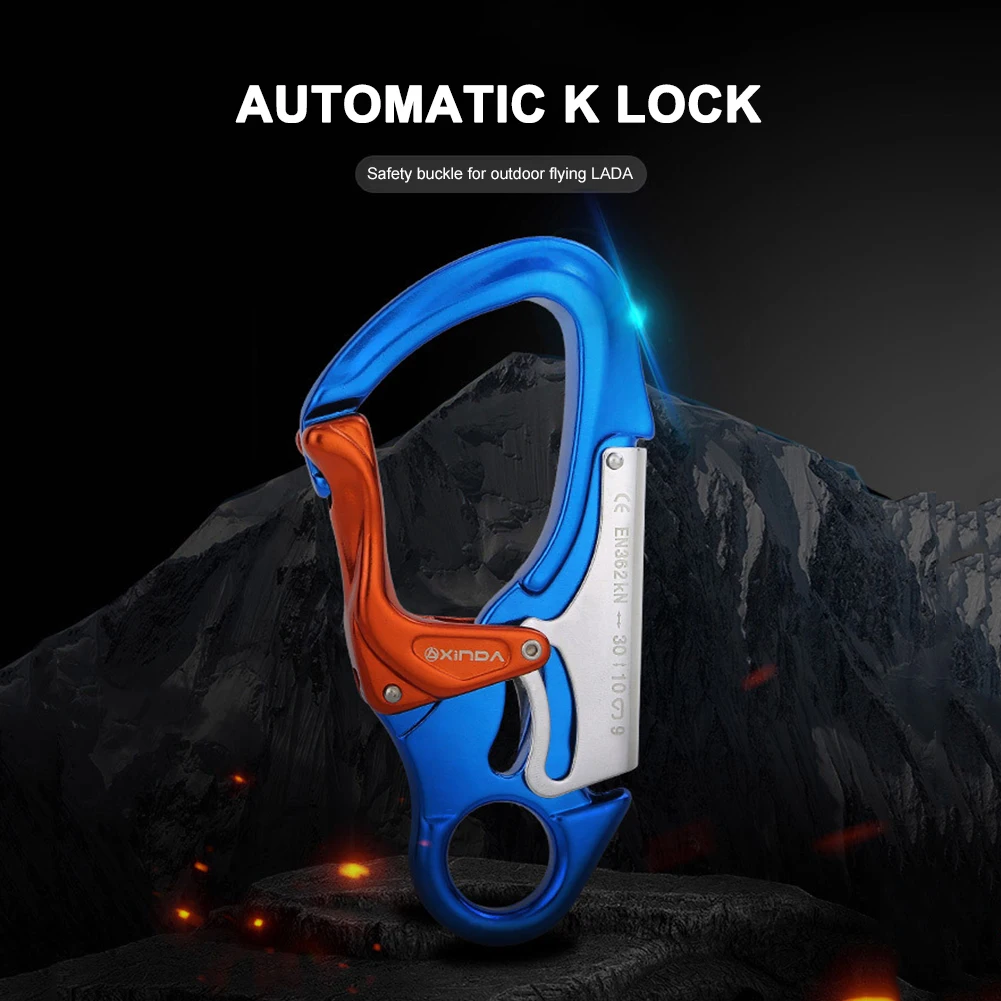 

Hook Climbing Carabiner Safety Auto K Lock 30KN Outdoor Quick Descent Equipment Family Outdoor Camping Accessories