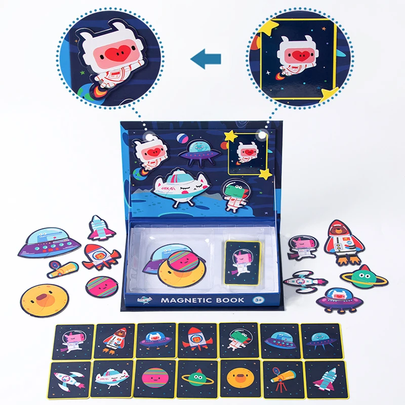 Детская интеллектуальная Магнитная книга 3D головоломки обучение мозгу