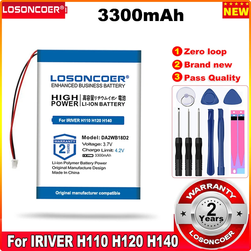 Аккумулятор LOSONCOER 3300 мАч для проигрывателя IRIVER H110 H120 H140 H320 H340 DA2WB18D2 PMPIRH1