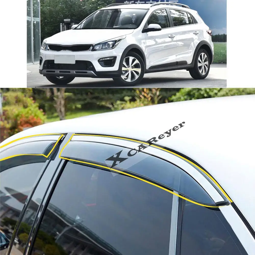 

Стикер для кузова автомобиля KIA KX CROSS 2017 2018 2019 2020, пластиковое окно, ветровое стекло, козырек от дождя/солнца, запчасти для вентиляции