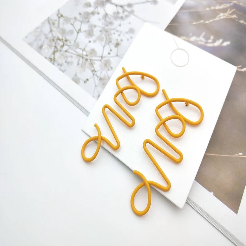 Корейские креативные серьги UJBOX для женщин желтые зеленые красные винные