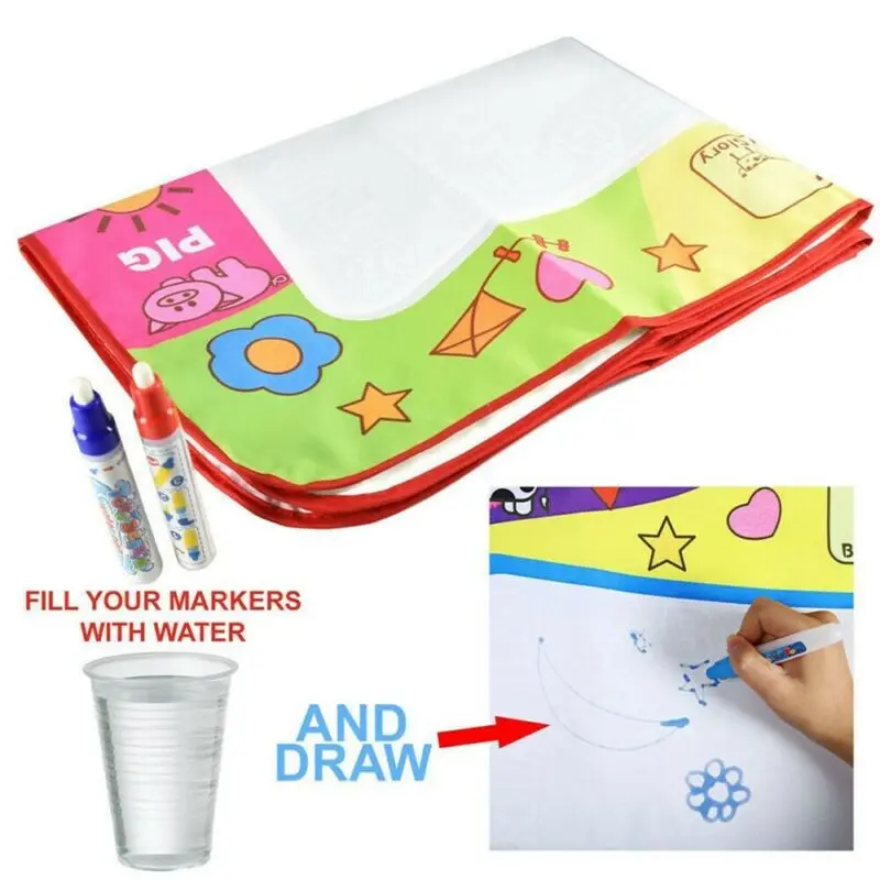 

Children Aqua Doodle Water Painting Drawing Mat 29X19cm Writing Board Magic Pen Toy