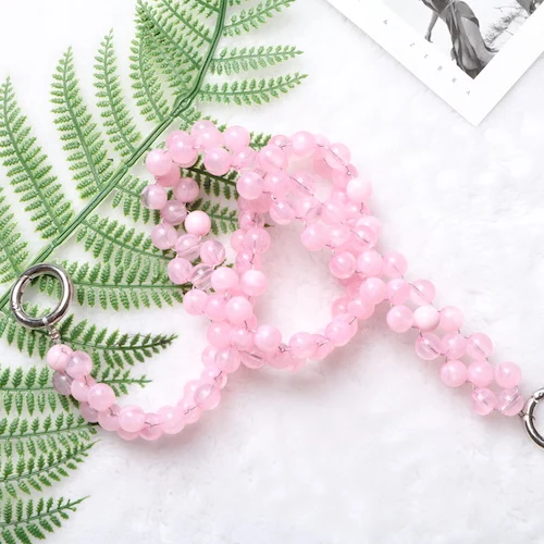 pink 60 см, 120 см, расшитый бисером плечевой ремень для сумки, Женская Ручная тканая многоцветная винтажная сумка через плечо с бисером, ремень через плечо - Цвет: pink