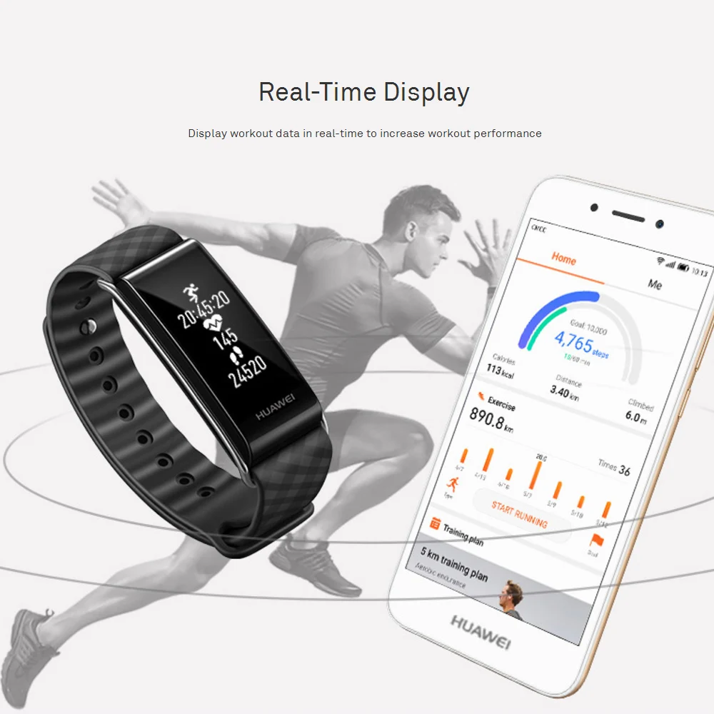 HUAWEI Honor Band A2, умный Браслет, монитор сердечного ритма, фитнес-трекер, IP67, Bluetooth, OLED, для Android, iOS