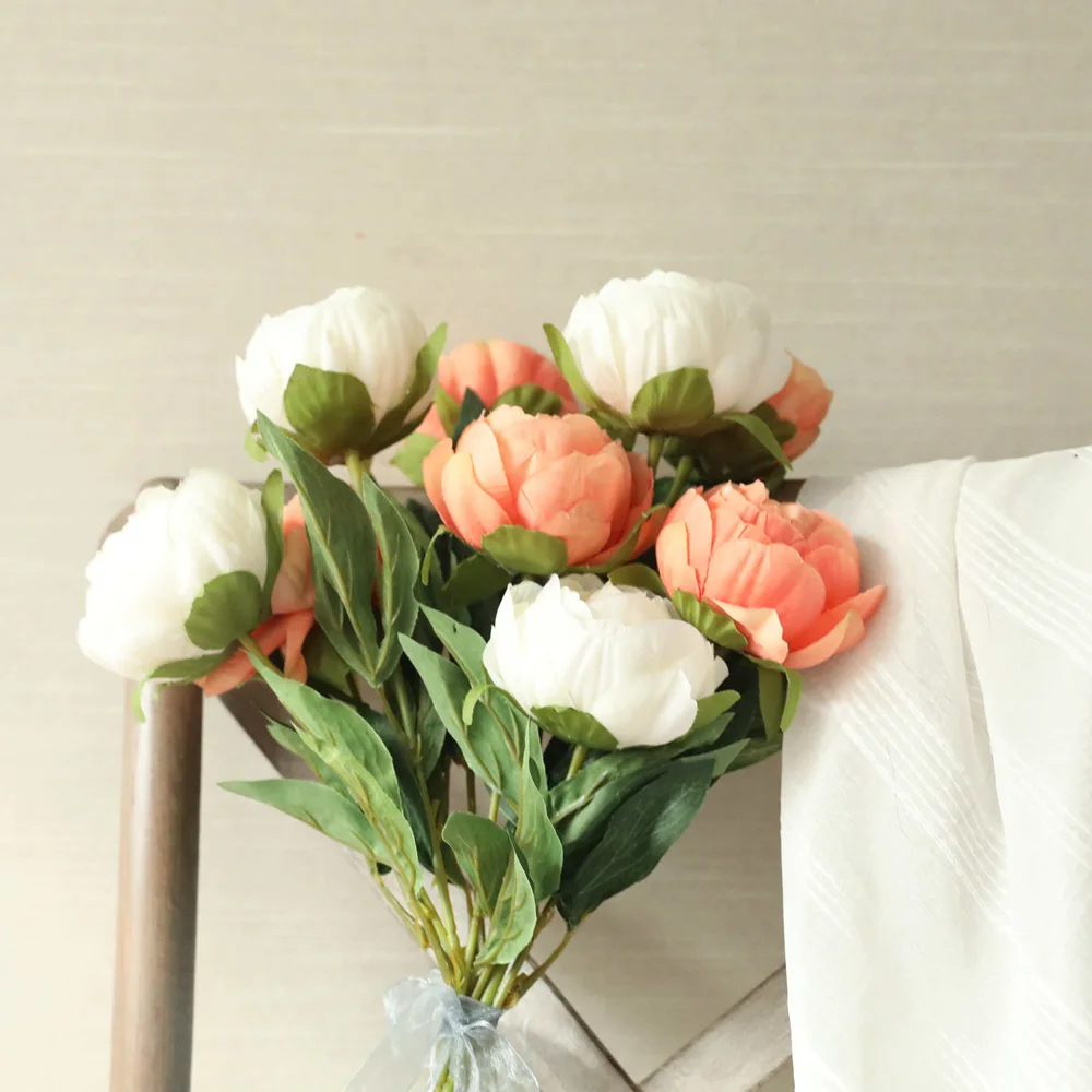 Artificial Flowers Round Roses Silk for Home Decorations Accessories Garden Wedding Display Fake Wreath | Дом и сад