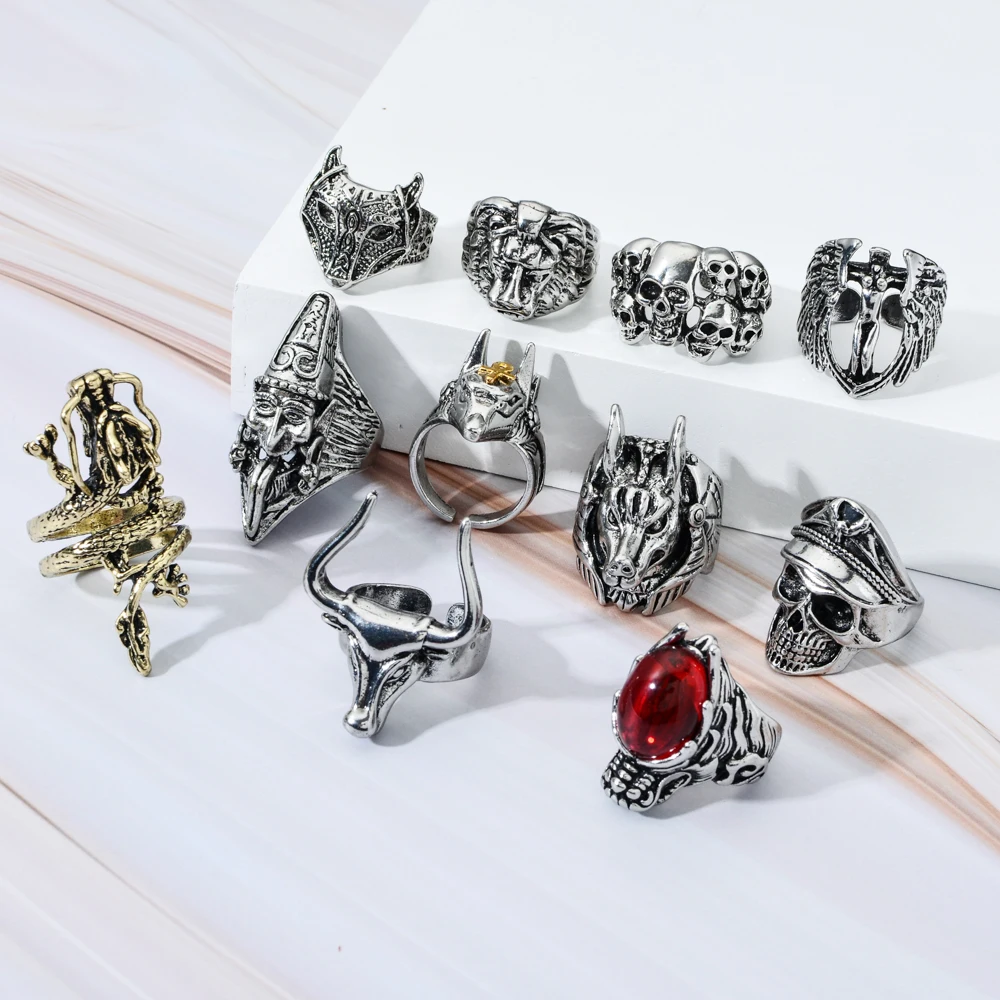 Кольцо мужское регулируемое из нержавеющей стали в стиле хип-хоп | Украшения и