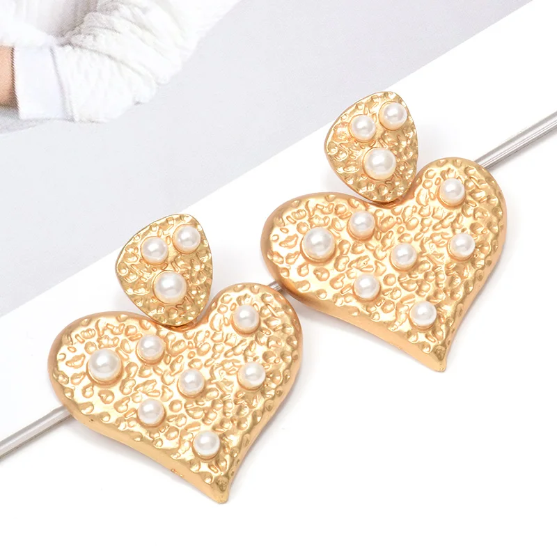 Gold-98 ZA висячие серьги в форме сердца, украшенные разноцветными кристаллами, высококачественные подвески, ювелирные аксессуары для женщин, Рождественский подарок - Окраска металла: Gold-98