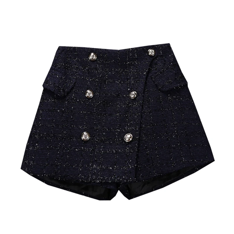 Skirt Shorts Autumn Winter Clothes Womens New Loose High Waist Bright Silk Small Fragrance Shorts Ladies Boots Shorts Short