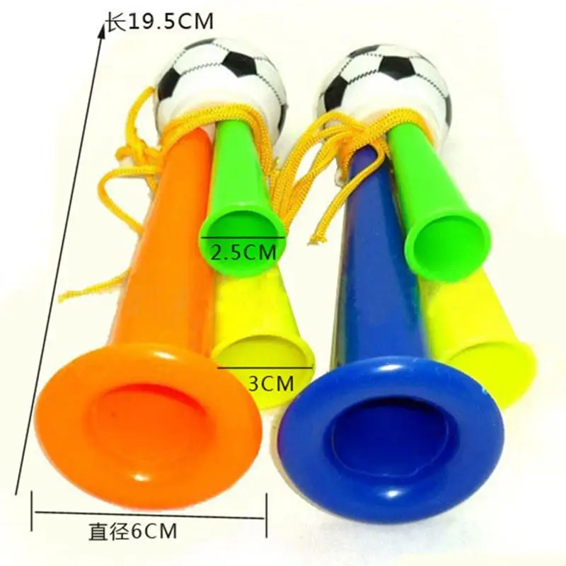 1 шт. красочные трехтрубные ачалки с высоким наклоном голосовые рожки Футбол