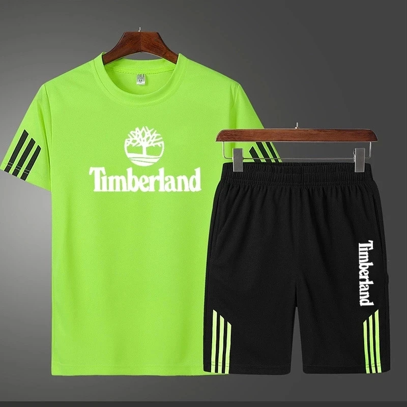 

Brand Men's Print 2020 Men's Casual Suit Fashion 2-piece Sportswear Short Shirt Stripe Sportswear Men's Sportswear Summer Spor