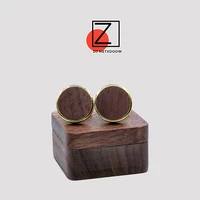 wood cufflinks gold color knot design hotsale copper material cuff links top brand mens french shirt cufflinks drop shipping