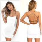 Черно-белое сексуальное платье, женские платья на бретельках, женское Клубное платье-футляр с высокой талией, короткое летнее мини-платье без рукавов