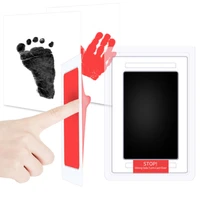 baby inkless handprint footprint kit pet dog paw prints souvenir with 1 ink pads and 2 imprint cards for newborn baby new