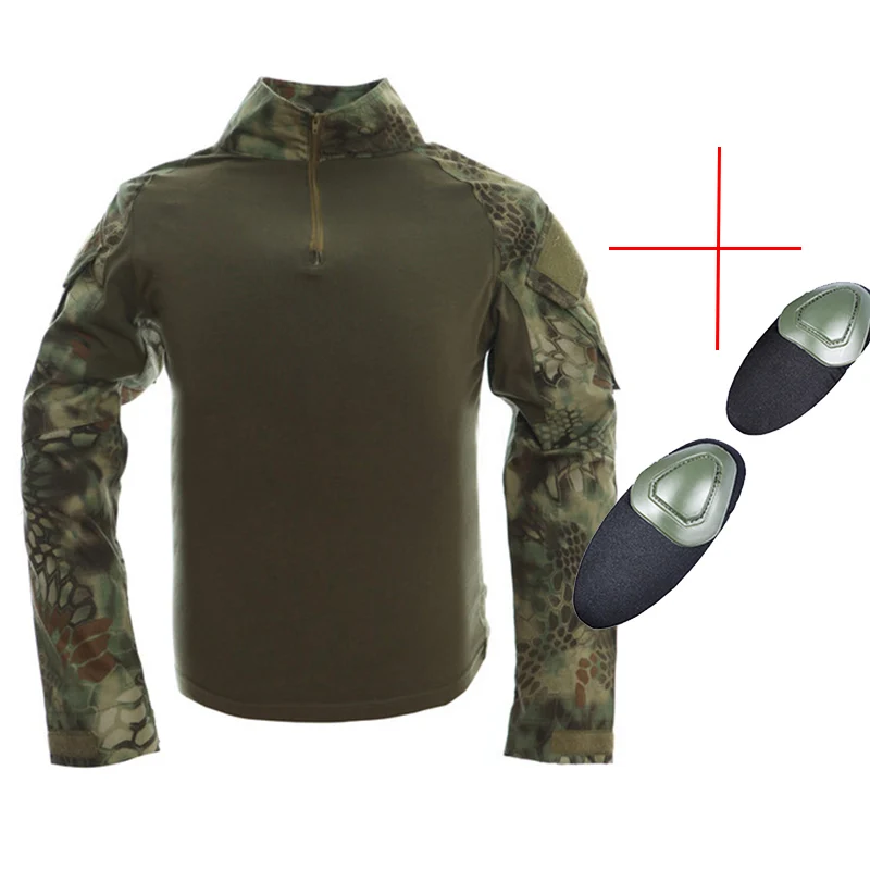 Военная Мультикам армейская боевая рубашка форма тактическая с налокотниками