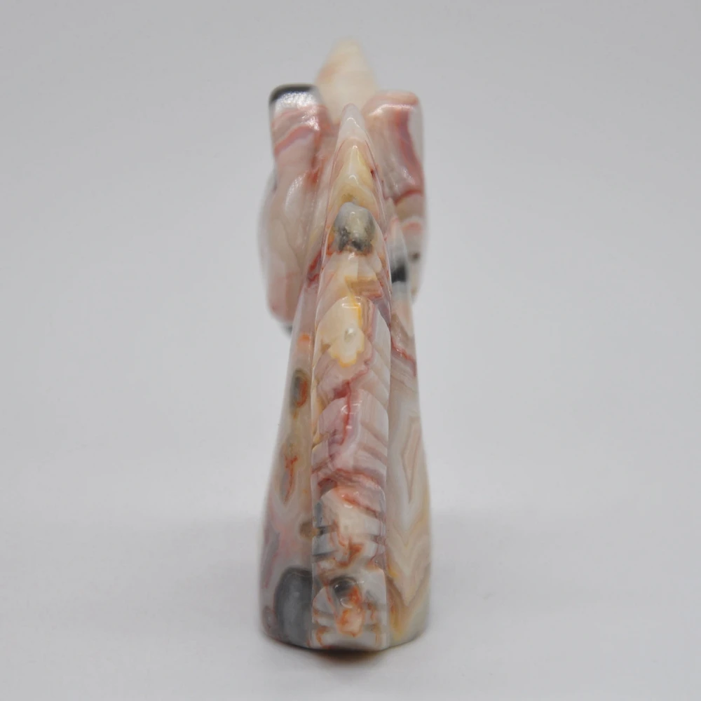 2-Дюймовая статуя единорога сумасшедший Агат натуральный камень резное