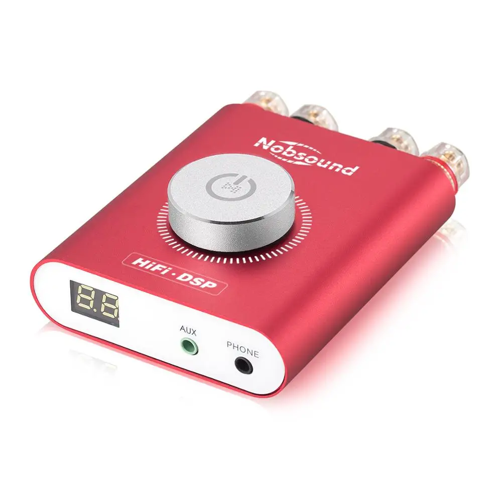 Красный Nobsound HiFi NS-20G Hifi DSP стерео усилитель для наушников Мини Bluetooth 5,0 TPA3116 цифровой усилитель мощности 200 Вт без адаптера - Цвет: Красный
