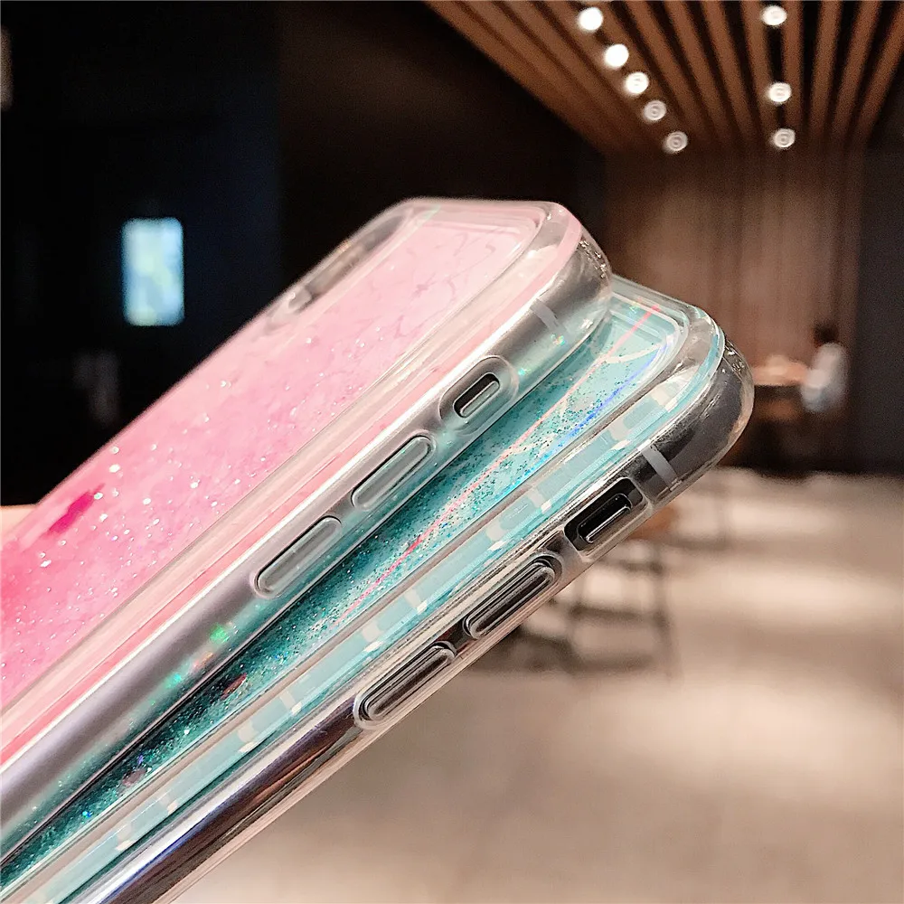 Блестящие Блестки Aurora Fish scale блестящий чехол из ТПУ для iPhone6s 7 8 Plus X XR XS MAX laser Sakura