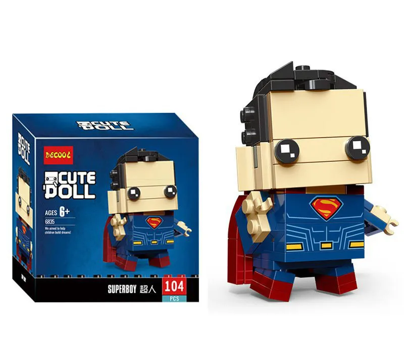 Много милых кукол Marvel Мстители супер герой Brick Heads Человек паук Бэтмен Супермен
