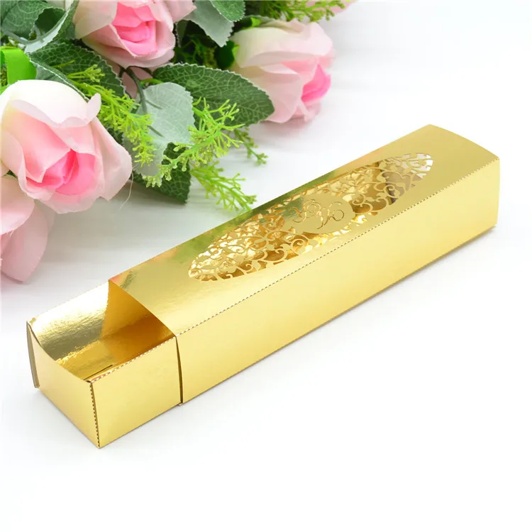 metallic gold Изысканная лазерная резка персонализированные коробки для свадебного приглашения - Цвет: metallic gold