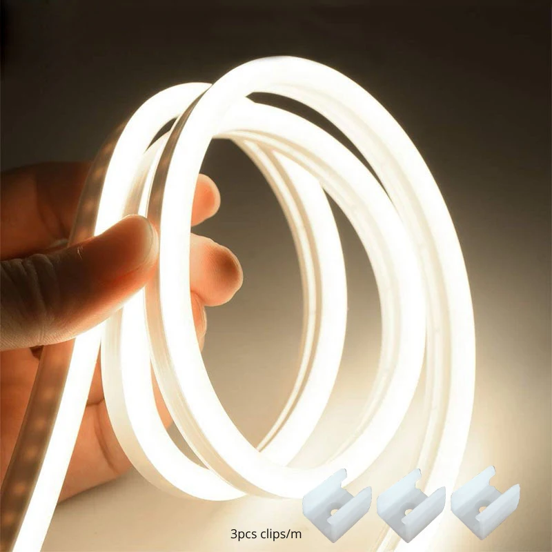 612 12V 220V Set Flexible LED Neon Strip Tape Light Rope Tube IP65 Ribbon for Sign Christmas Holiday Bed Kitchen Cabinet | Лампы и