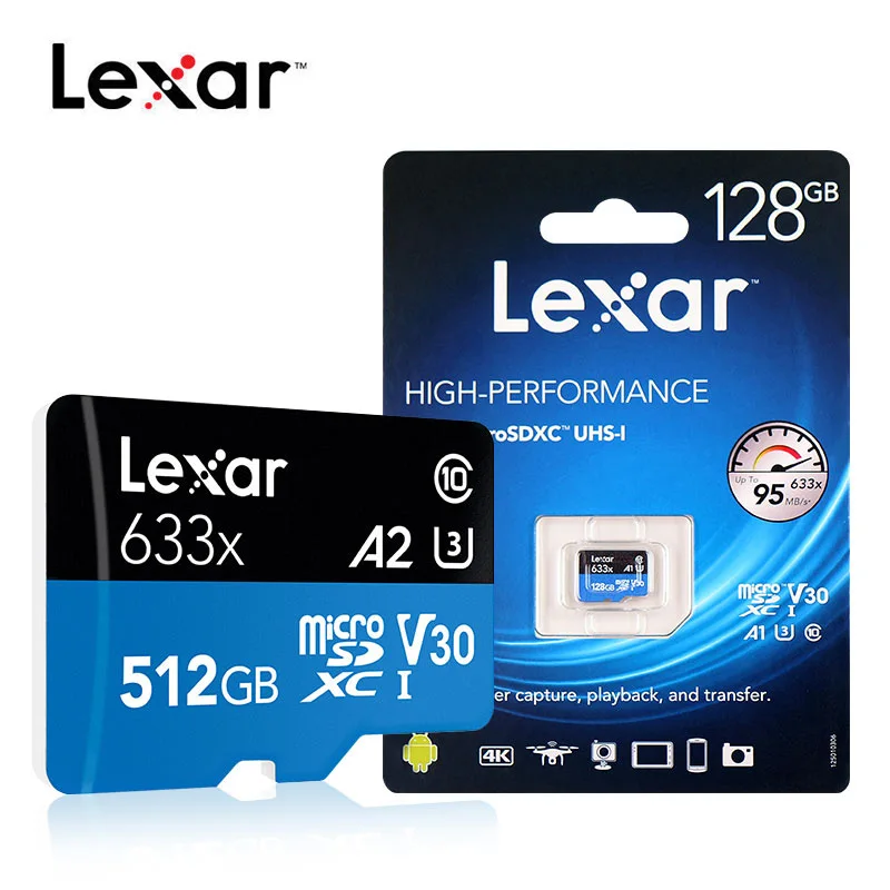 Lexar 633x    10 256  512  Micro SD   64  128  256 V30 UHS-I TF