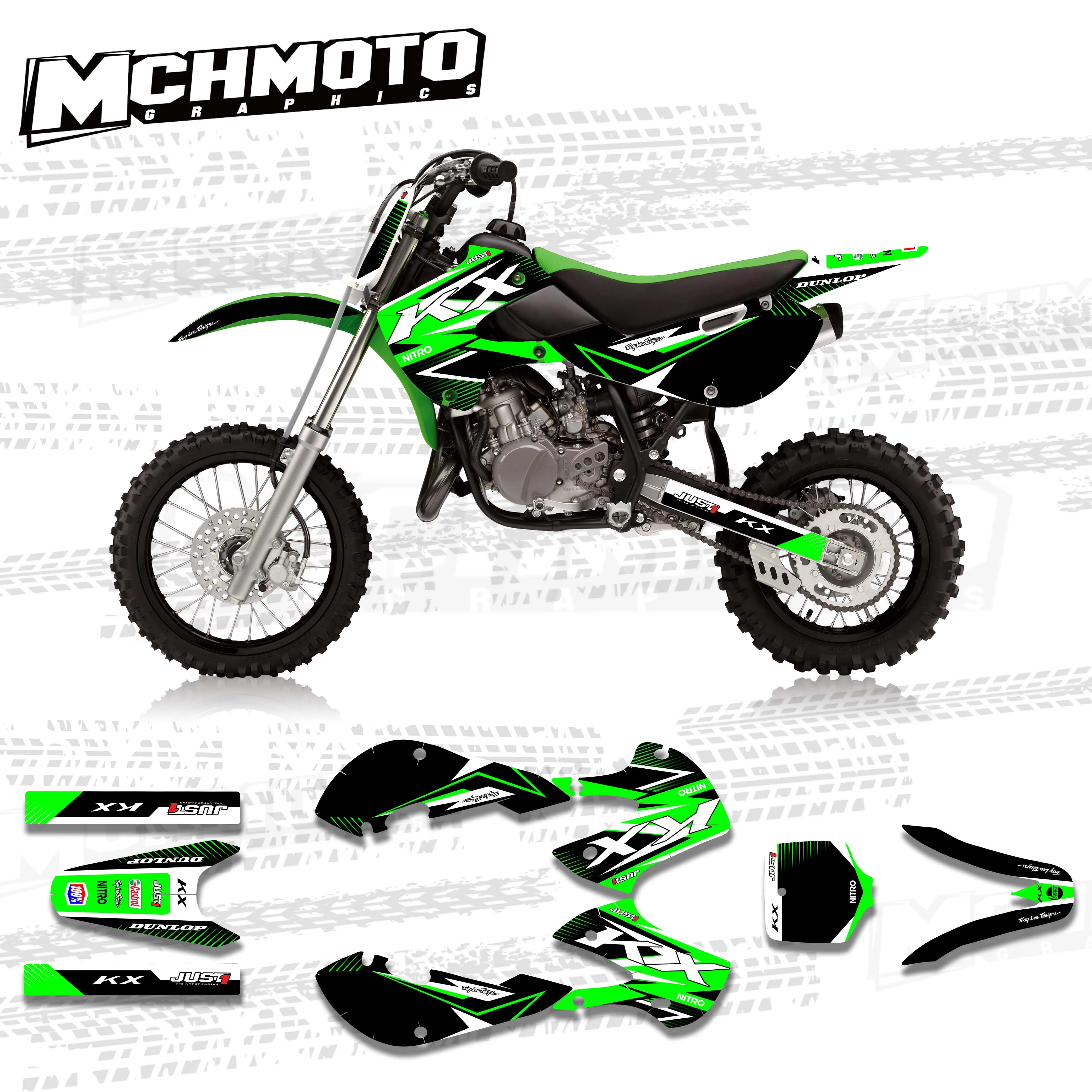 Графика MCHMFG для KAWASAKI KX 65 2000 - 2011 2012 2013 2014 2015 2016 2017 2018 2019 2020 Graphics | Автомобили и