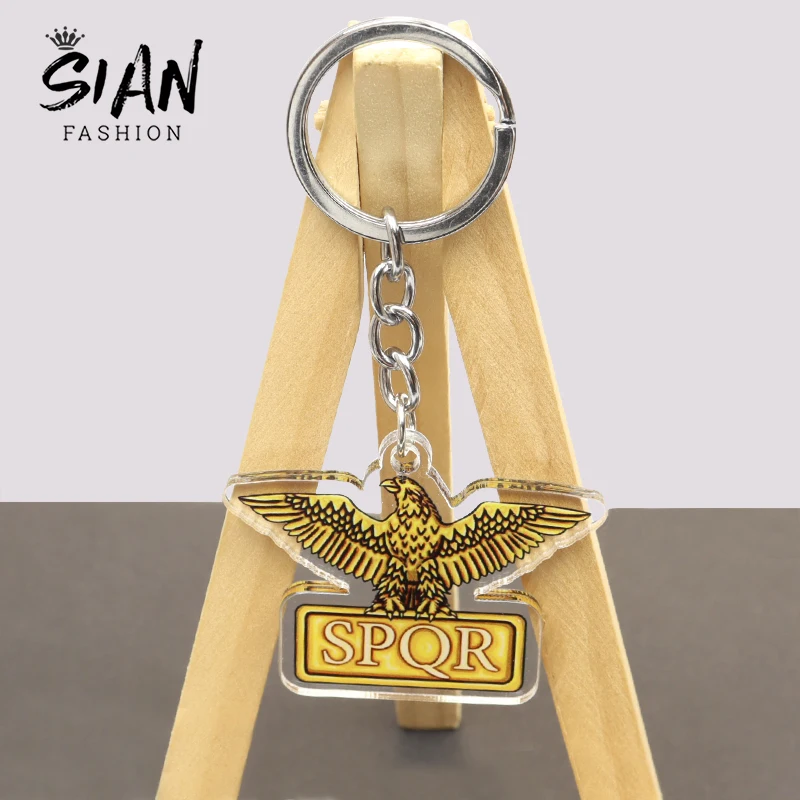 Брелок SPQR с символом римского сената и силы лидера акриловый двухсторонний