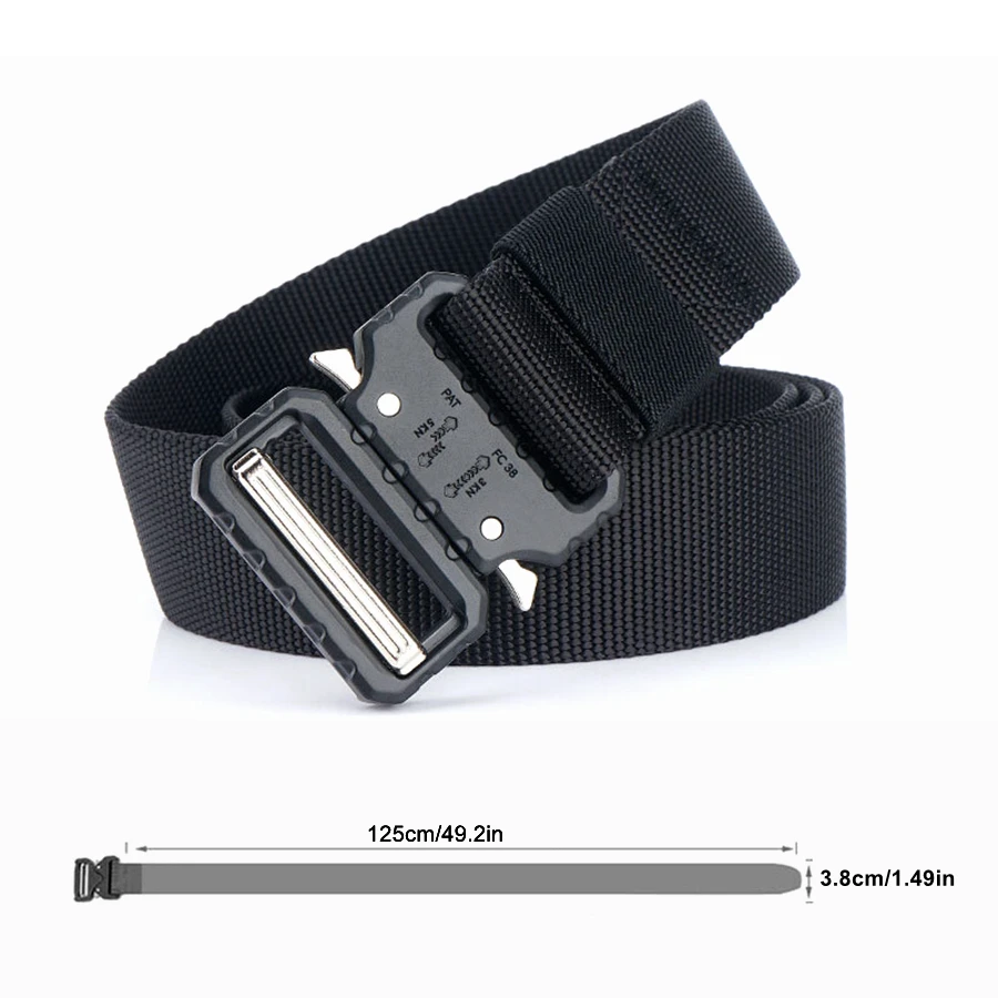 Tactical Belt Military Belt Army Combat Training Outdoor Hunting Adjustable High Quality Nylon Belt Security Accessories