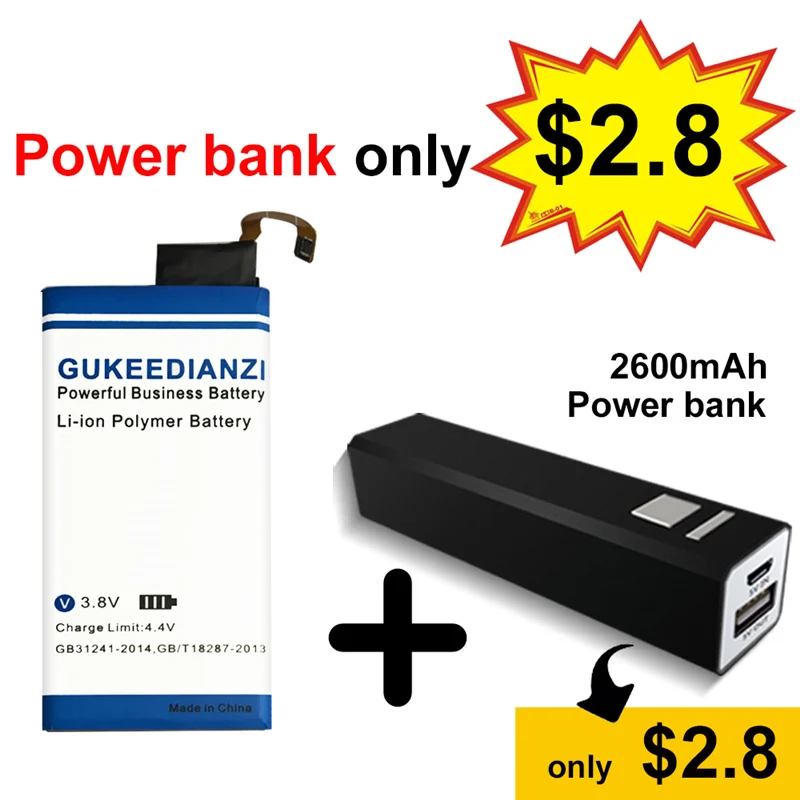 batery and powerban Аккумулятор gukeedianzi EB-BG925ABE 5450 ма-ч для samsung GALAXY S6 край G9250 G925FQ G925F G925S S6Edge G925V G925A Мощность банка - Цвет: batery and powerban