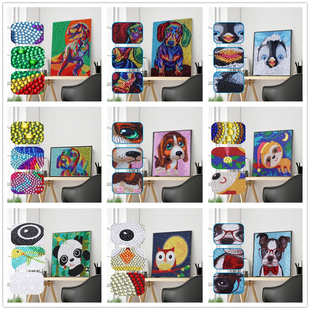 

Special Shaped Diamond Painting Dinosaur dog panda penguin DIY 5D Partial Drill Cross Stitch Kits Crystal Rhinestone Arts