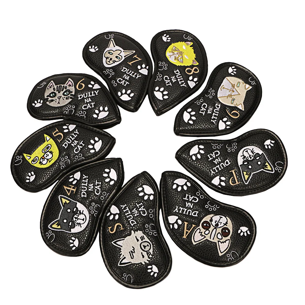 9 шт. головные уборы для гольф-клуба кепка мультяшная Кепка с милым ленивым котом