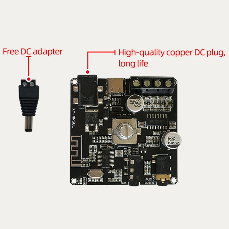 

HFES XY-AP50L Mini Bluetooth 5.0 50W+50W Wireless o Power Digital Amplifier Board Stereo Amp 3.5MM AUX USB APP
