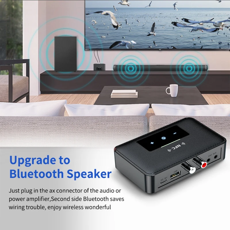 Приемник-передатчик Bluetooth 5 0 с контактной кнопкой Hi-Fi стерео аудио 3 мм RCA U-диск NFC