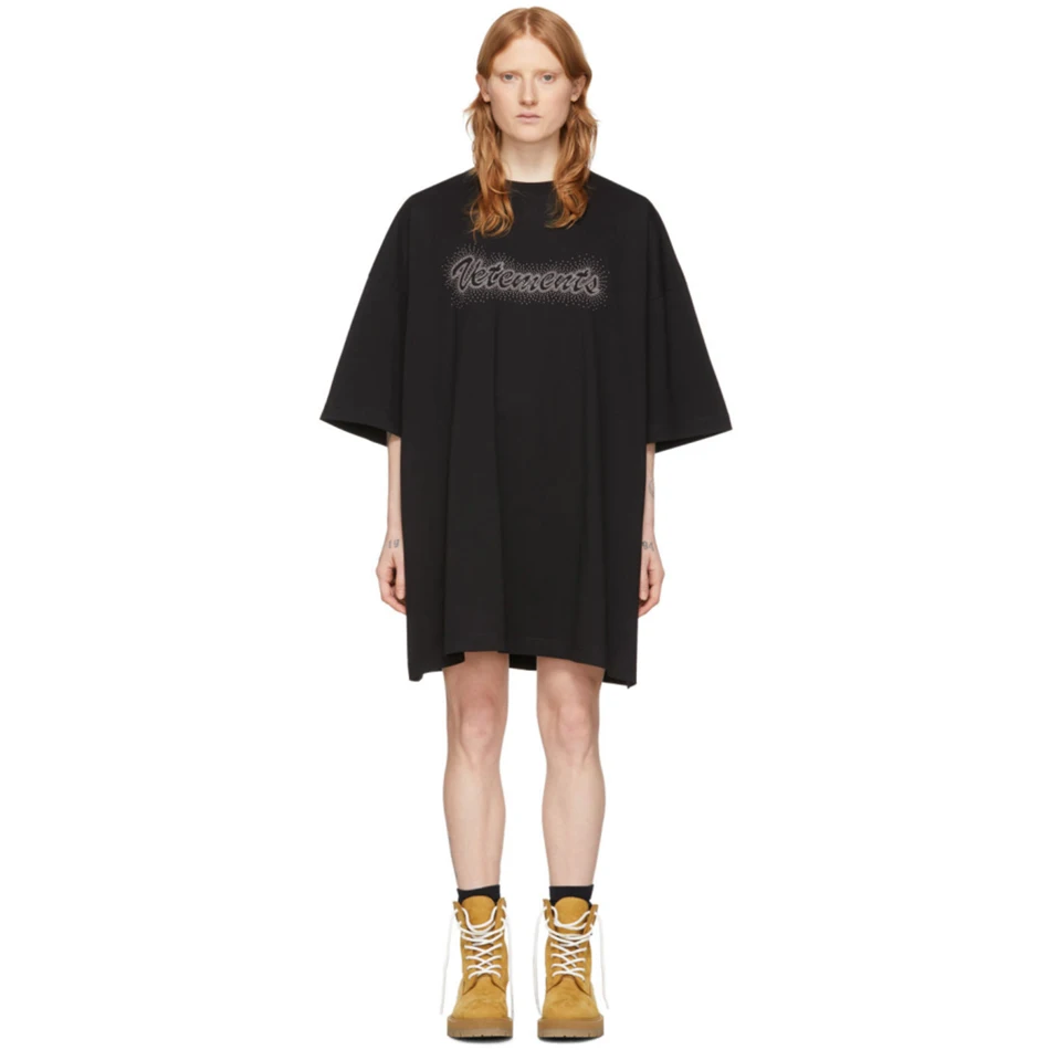 2020 Мужская и женская футболка VETEMENTS блестящие футболки Vetements лето-весна VTM топы в