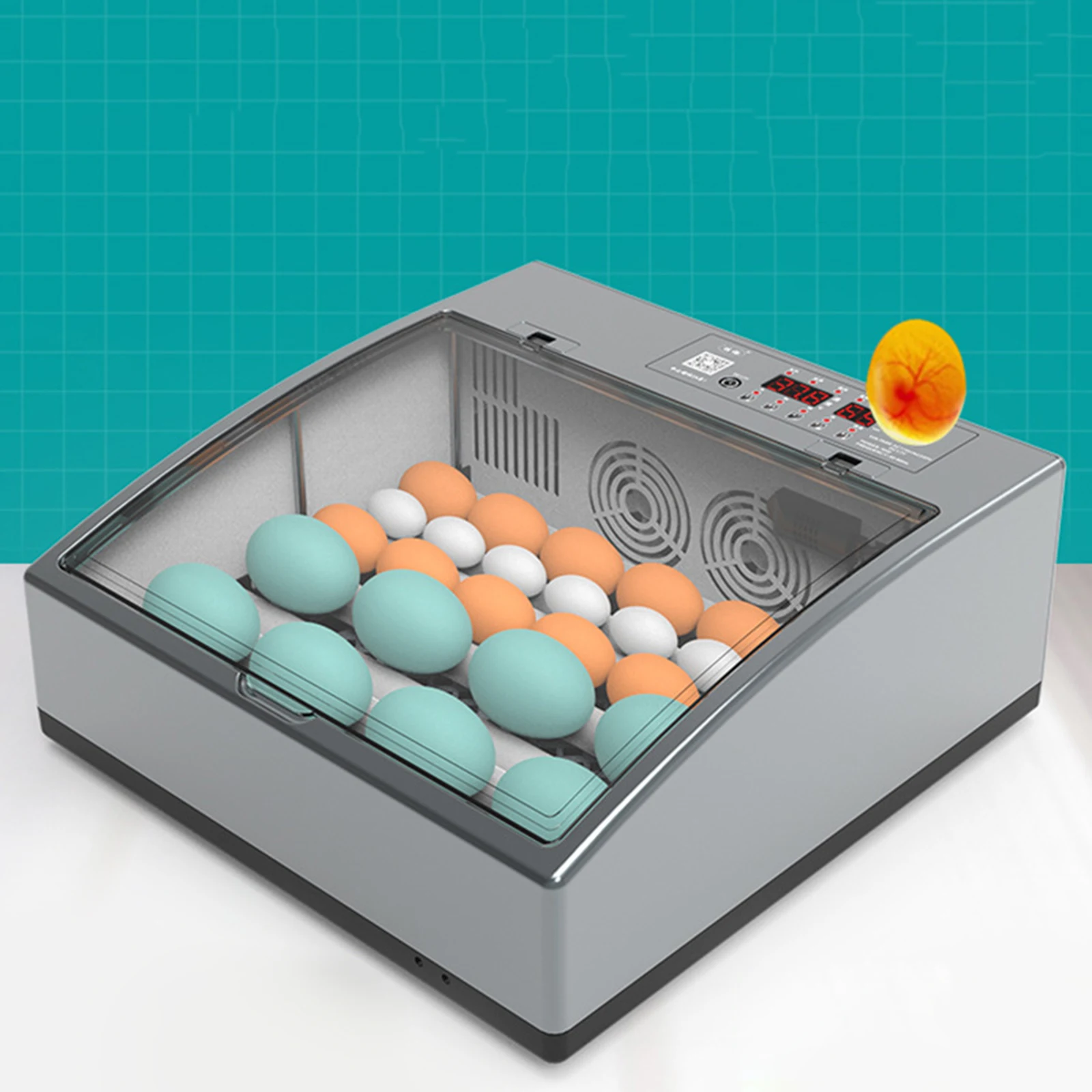 

Egg Incubator with Digital LED Display, Egg Candler, Automatic Egg Turner, for Hatching Chickens