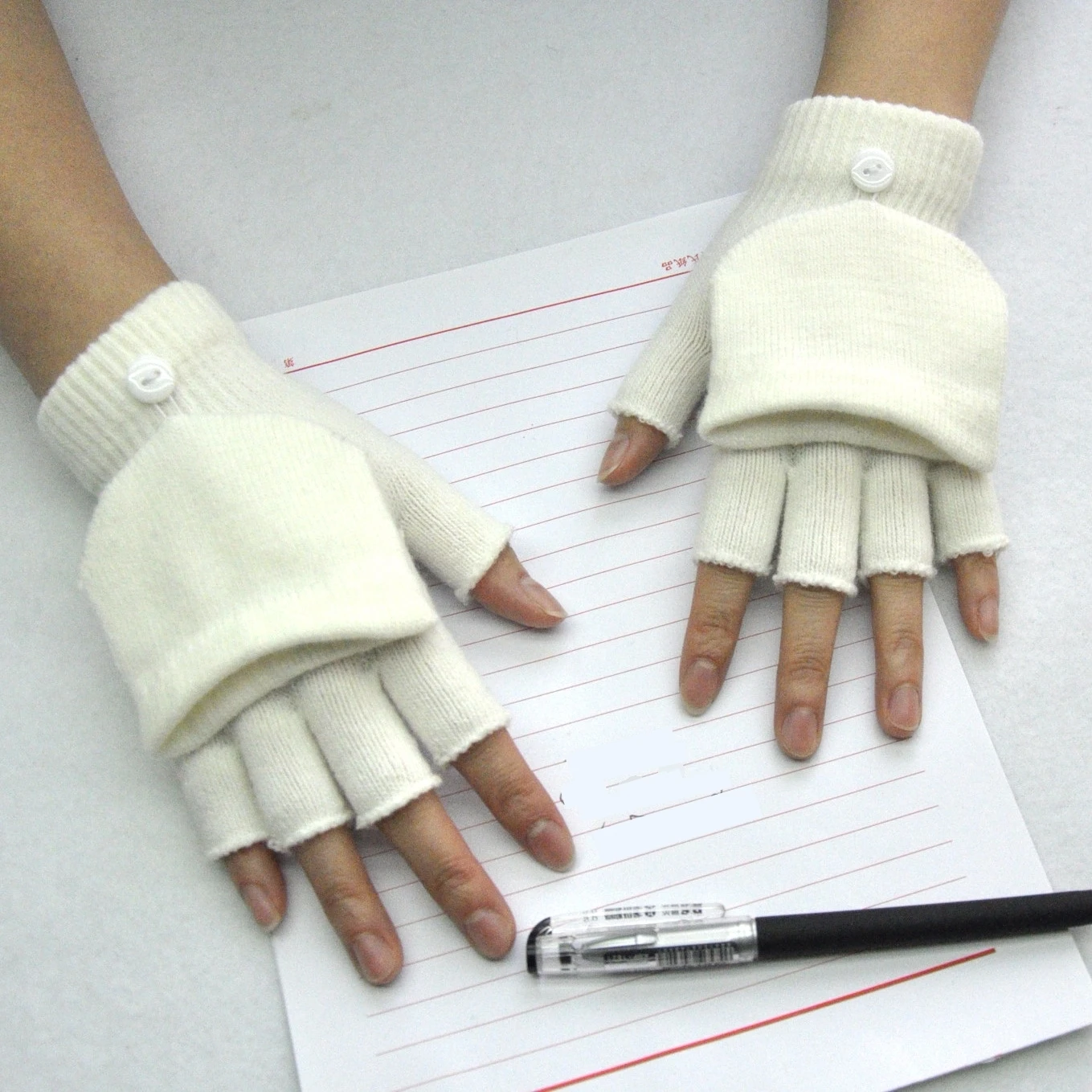 

Half Vinger Flip Handschoenen Winter Met Vinger Caps Gebreide Vingerloze Touchscreen Handschoenen Voor Mannen Vrouwen