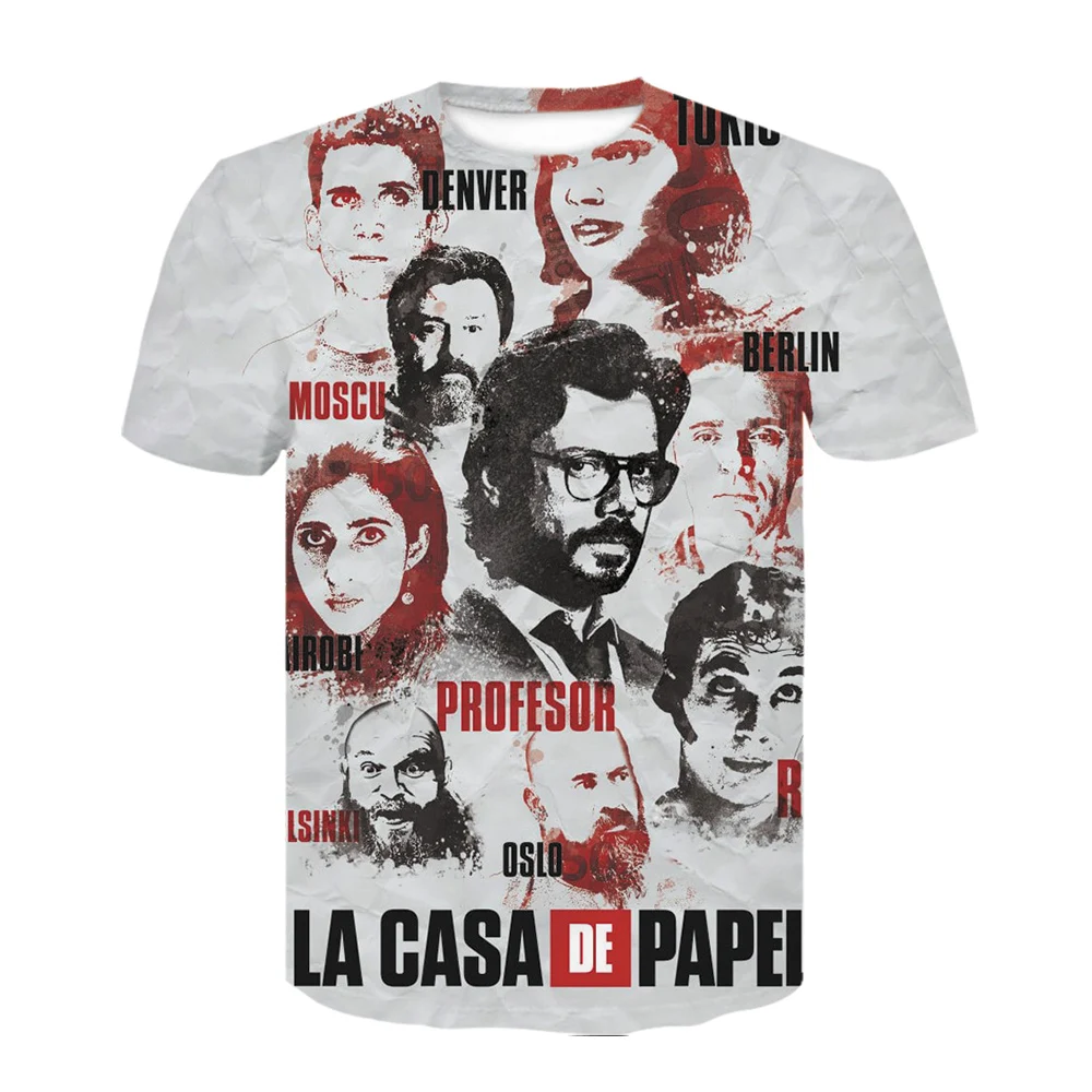 

Movie Money Heist The House of Paper La Casa De Papel T Shirt Men Funny Berlin 3D Print T shirt Mens Clothing Summer Tops tee