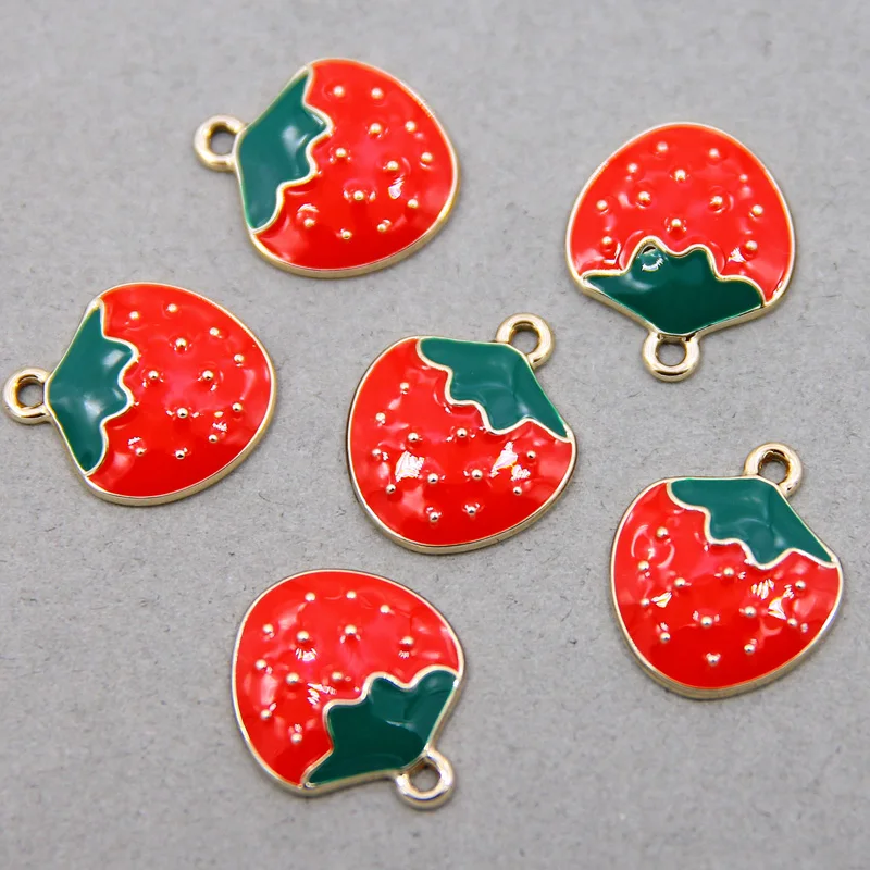 6 шт./лот милые эмалевые подвески для сережек ожерелье фрукты Клубника арбуз