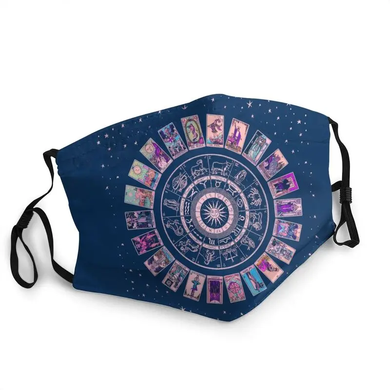 

Pastel Goth Zodiac Astrology Chart Face Mask Dustproof Witch Major Arcana Tarot Mask Protection Respirator Washable Mouth Muffle