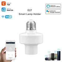 tuya wifi smart bulb socket adapter led lamp holder e27 e26 voice control work with for alexa google home night light head