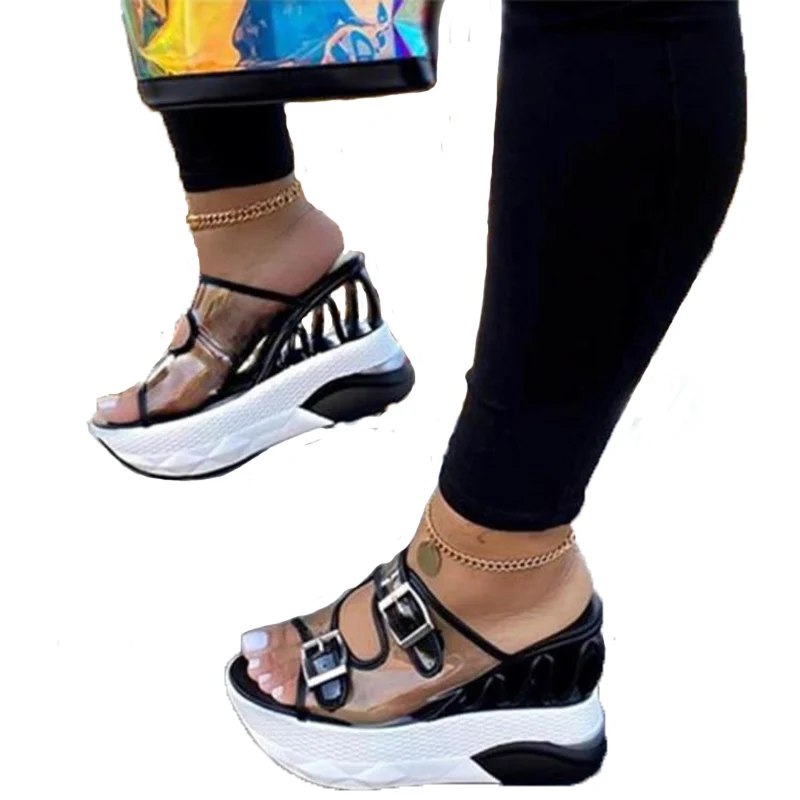 2020 г. новые летние шлепанцы женские сандалии большого размера на очень высоком