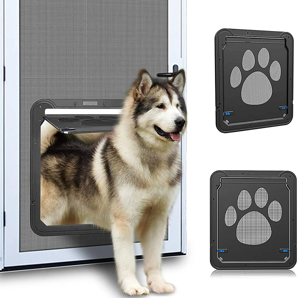 

Pet Screen Security Door Dogs Gate With Magnetic Flap For Exterior Freely Doors Lockable Durable Easy Install Pet Door For Puppy