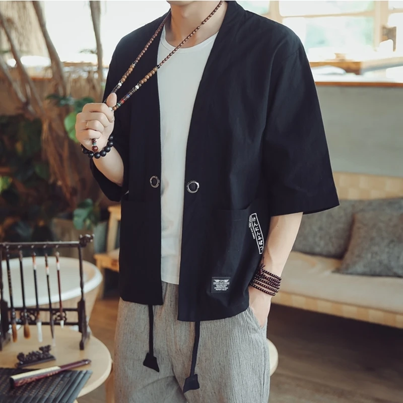 Самурайский кран японское кимоно Haori мужской женский кардиган китайский дракон Традиционная японская одежда азиатская одежда 4XL/5XL
