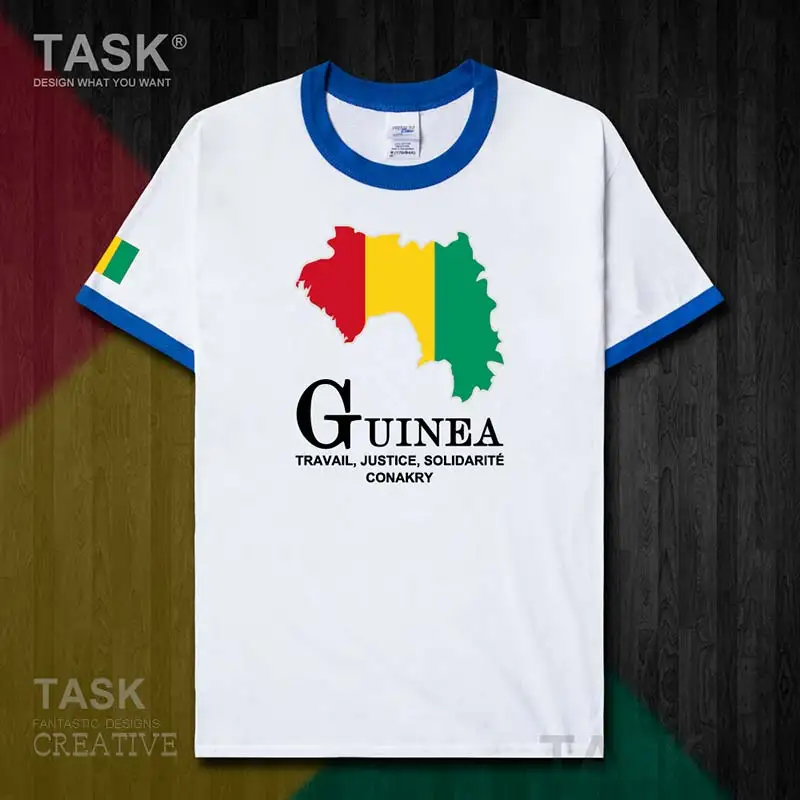Republic of Guinea Guinean GN national team Conakry mens new t shirt top Short Sleeve sports clothes summer cotton t-shirt 50 | Мужская