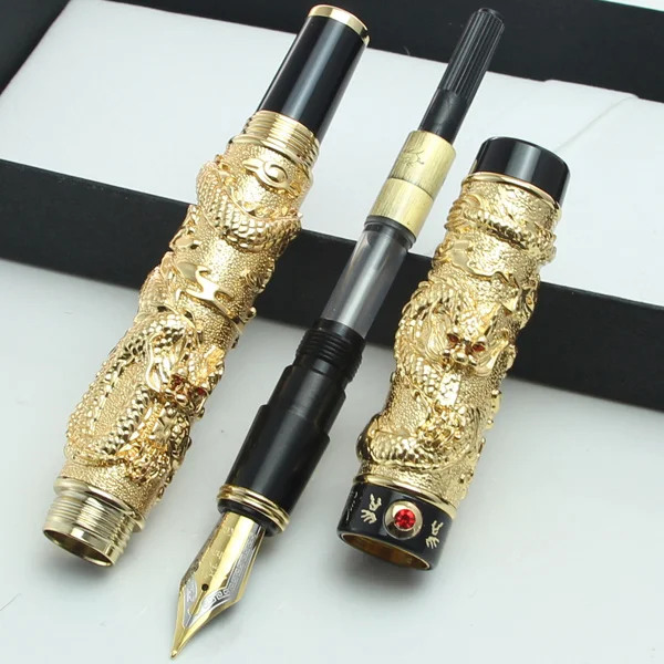 Перьевая ручка JINHAO Два дракона играют с жемчугом перьевая резным пером без